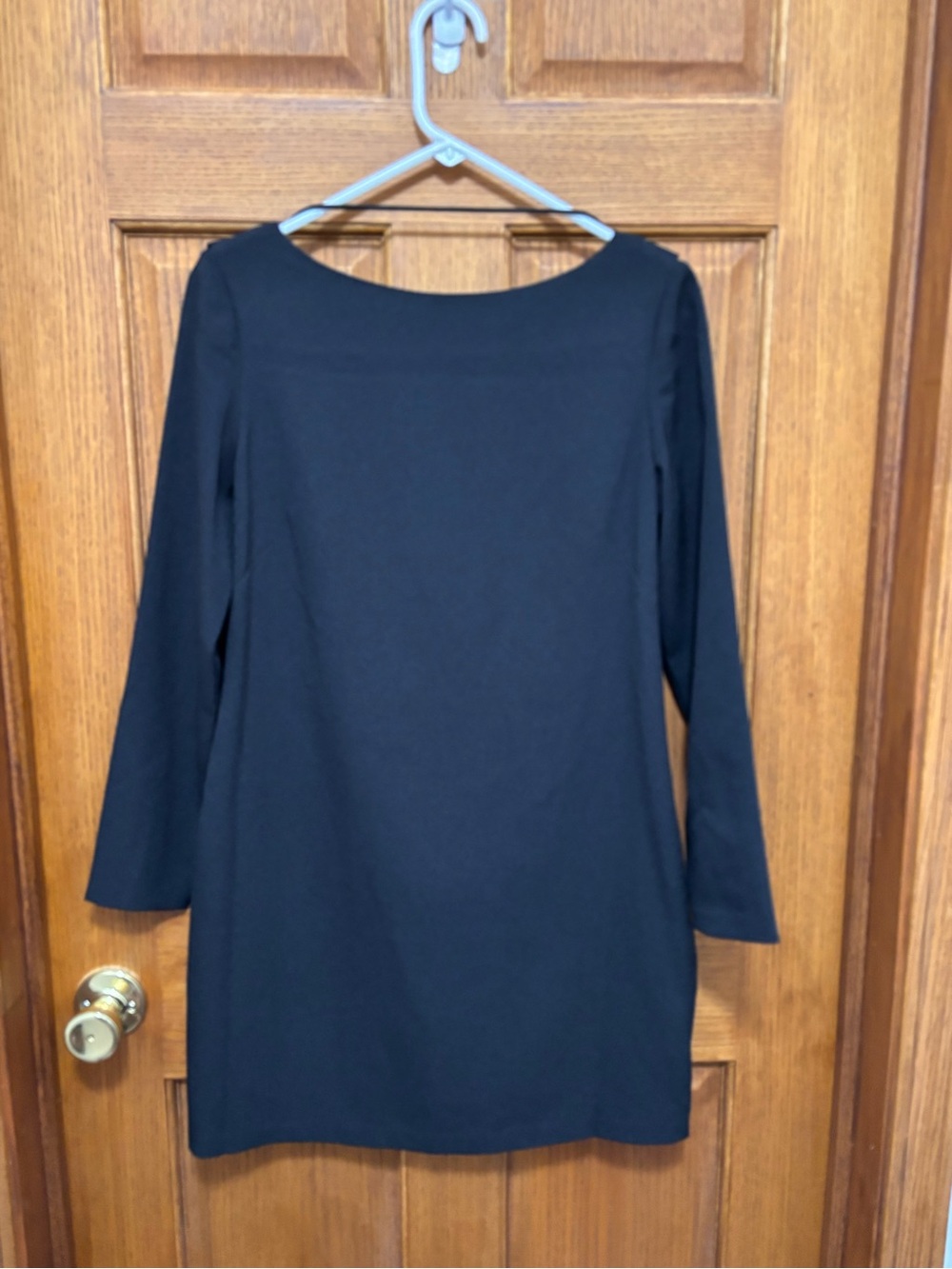 Kenneth Cole Black Long Sleeve Shift Tunic Dress w/ Open Back. Sz 4. NWT